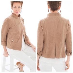 Chico’s Black Label Faux Suede Crop Jacket